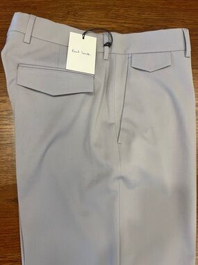 Paul Smith Men's Light Gray / Light Mauve Dress Trousers {Size 34x36 unfinished}
